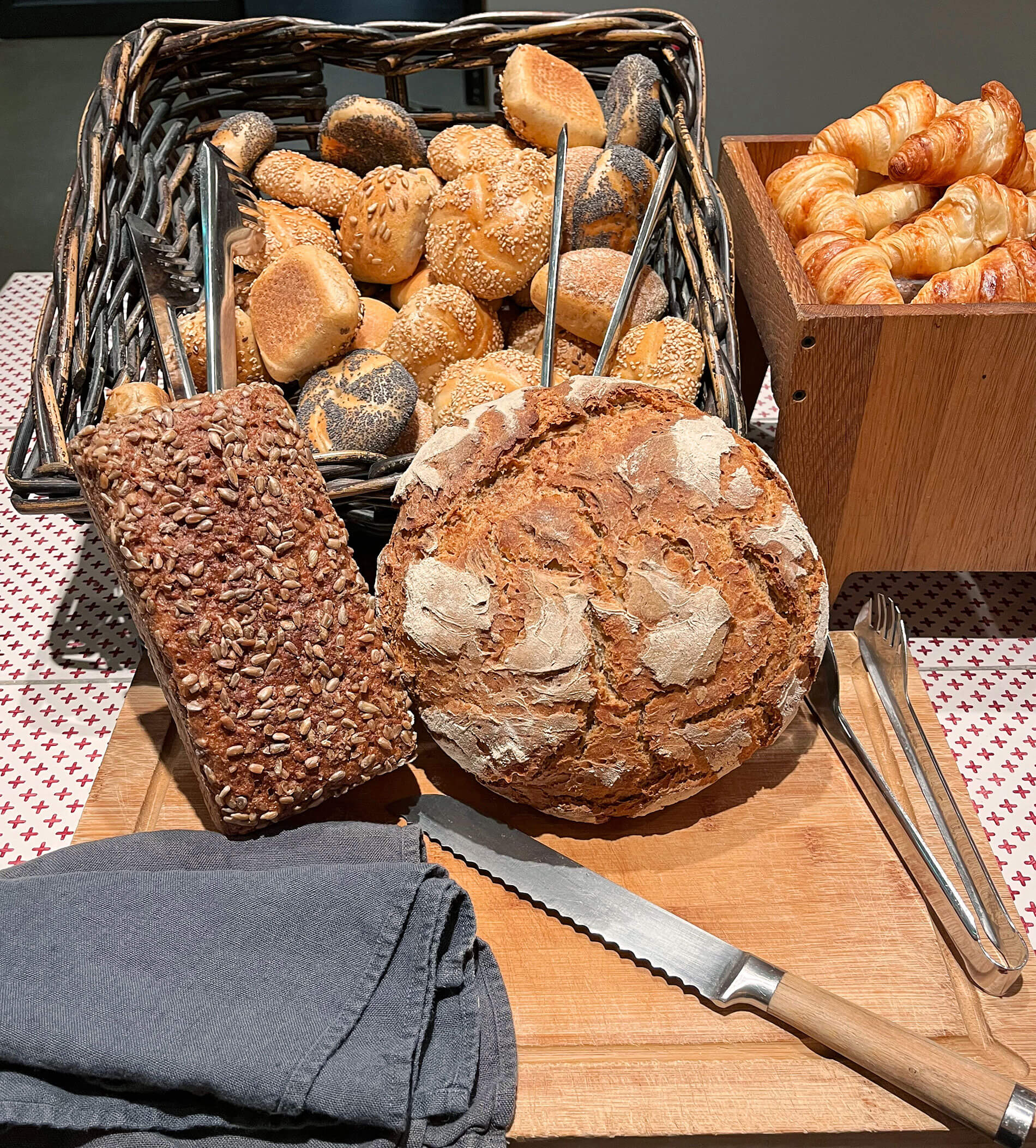 A yummy selection of fresh baked goods from the organic bakery next door.