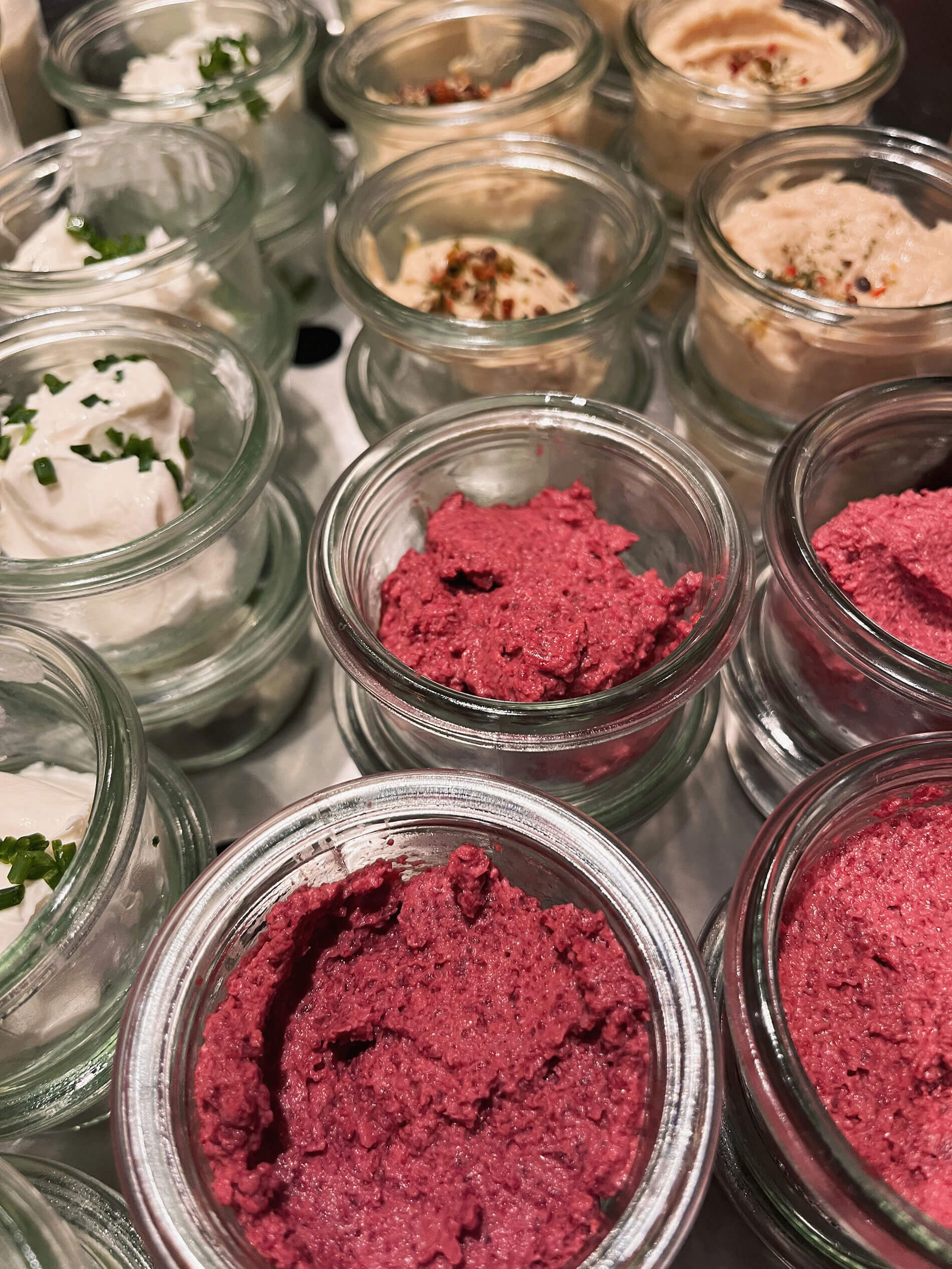 A closer look at the different fresh and colourful spreads.