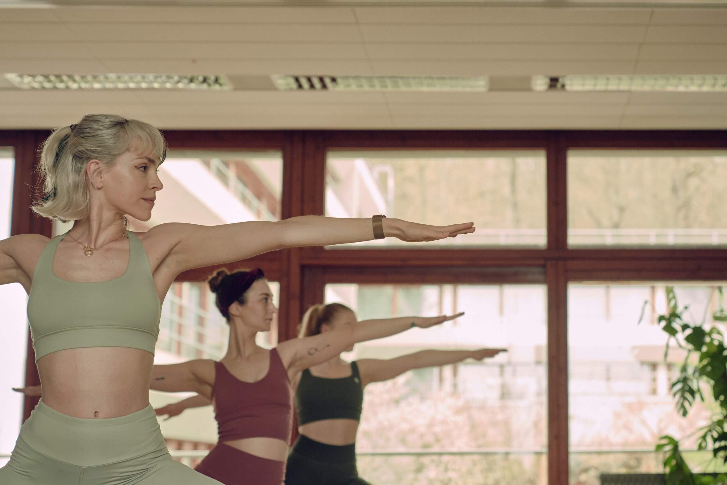 Bold Campus Yoga Class Warrior2 Pose