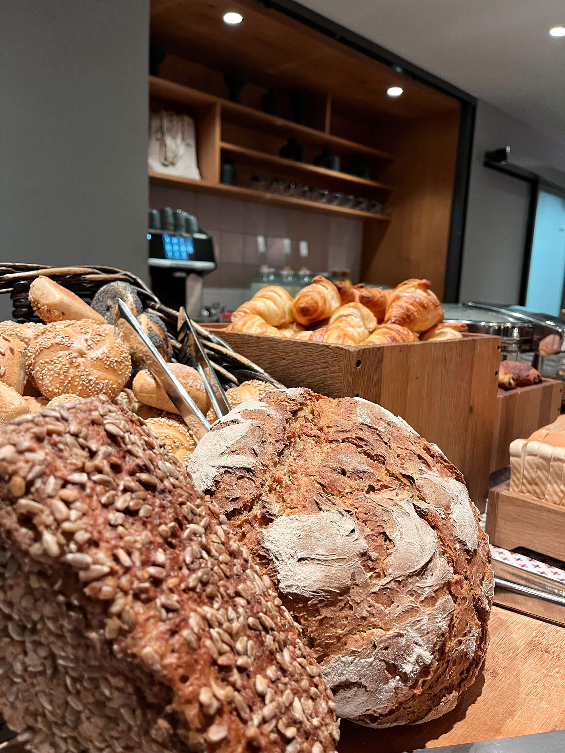 A yummy selection of fresh baked goods from the organic bakery next door.