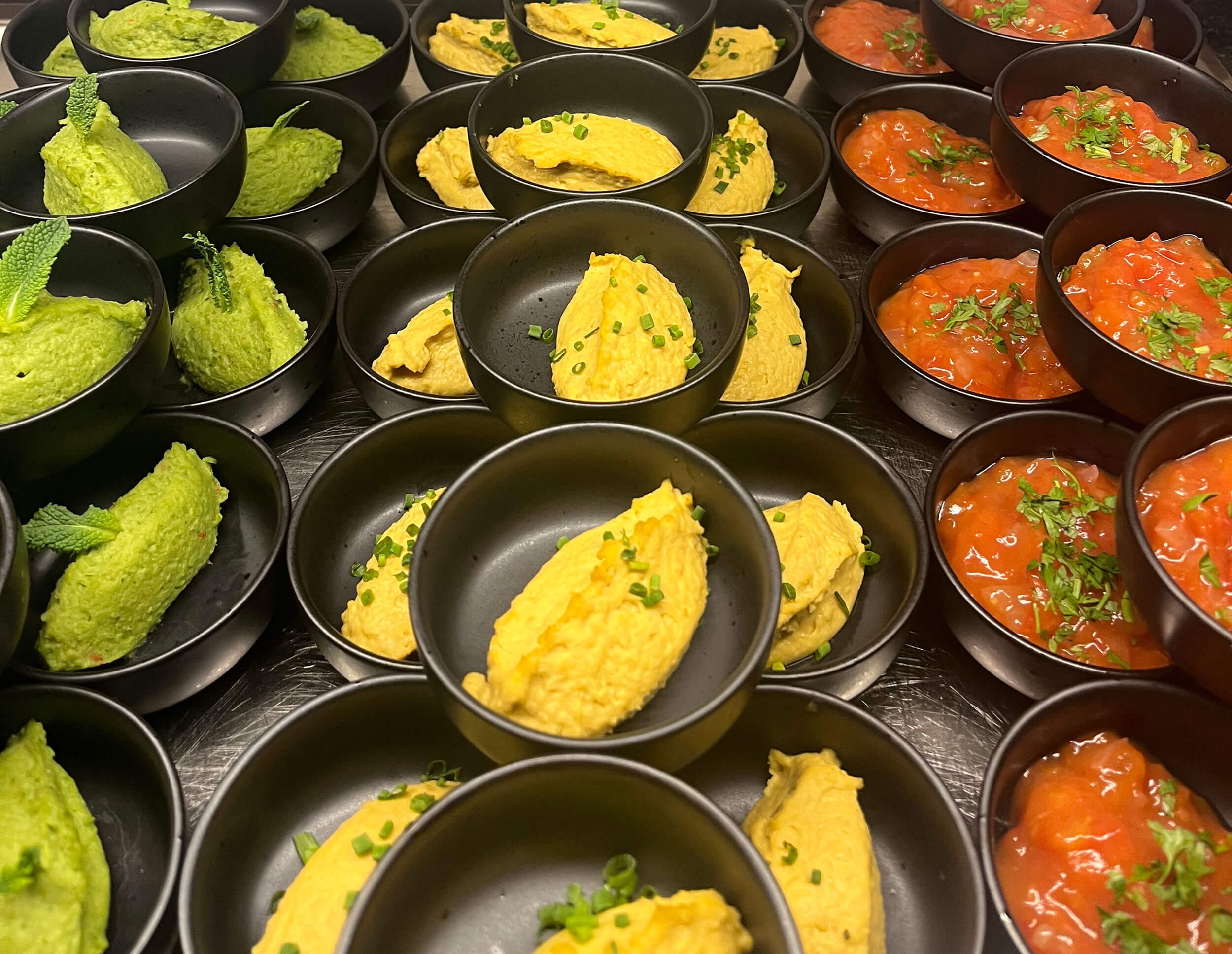 A closer look at the different fresh and colourful spreads.