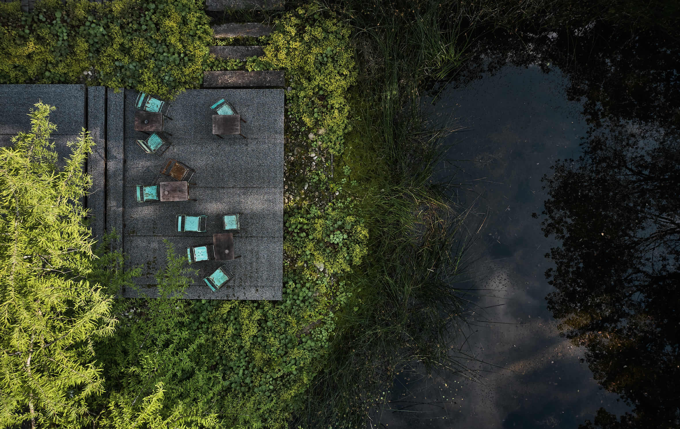 Bold Campus Pond Birdseye View